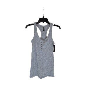 Ambrielle Gray Ribbed Racerback Tank Top XS Sleepwear